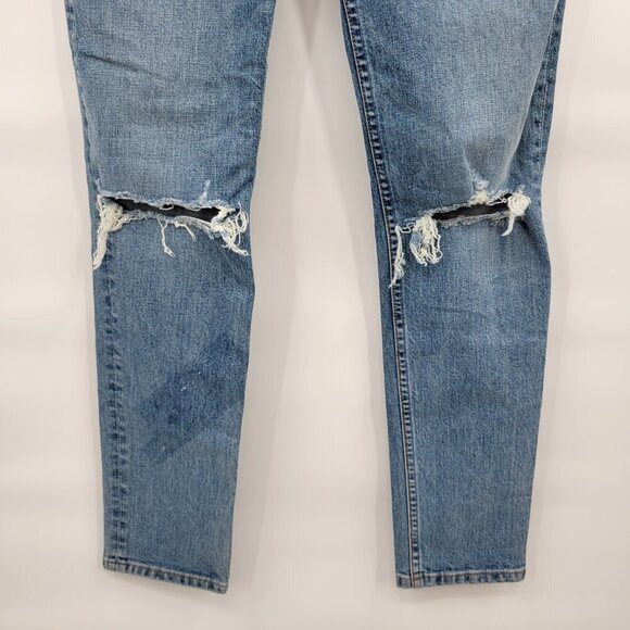 Reformation Women Blue Serena High Waist Skinny Distressed Button Jeans Size 27 - Picture 4 of 14